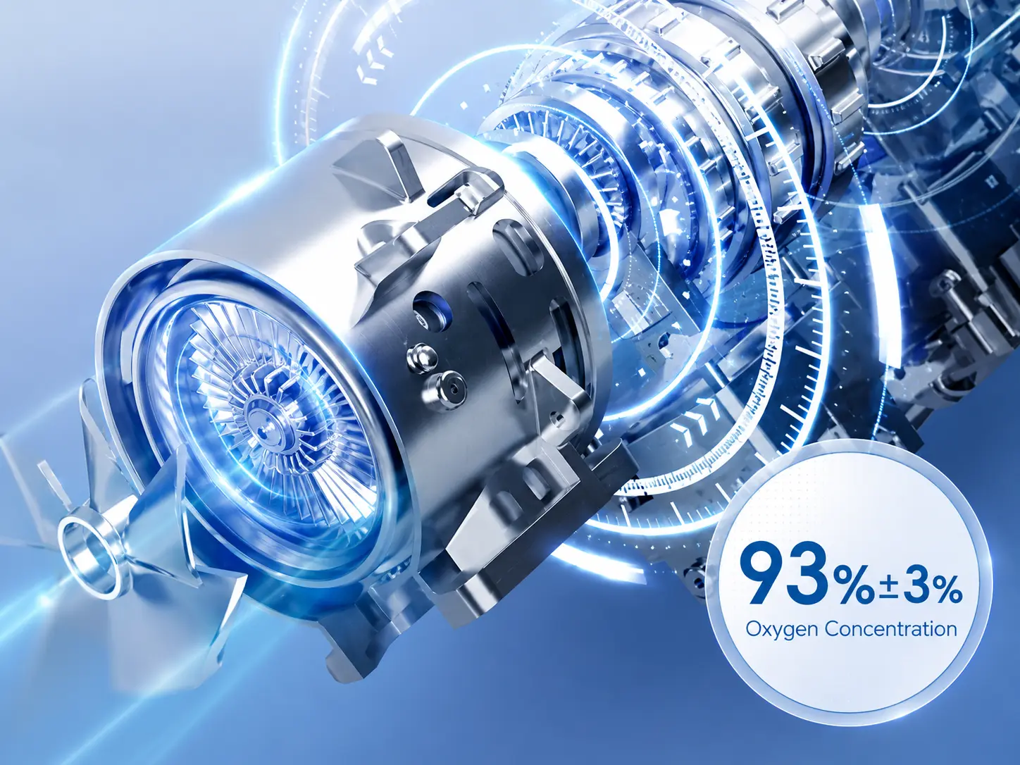 93 percent plus or minus 3 percent oxygen output system for Ueerl V6 hyperbaric oxygen chamber