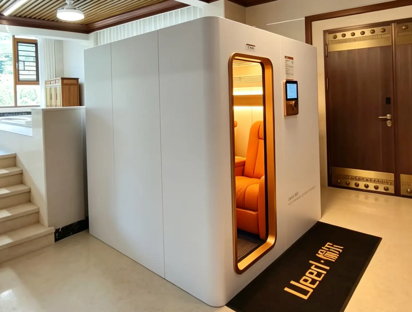 Ueerl hyperbaric oxygen chamber installed in a private home