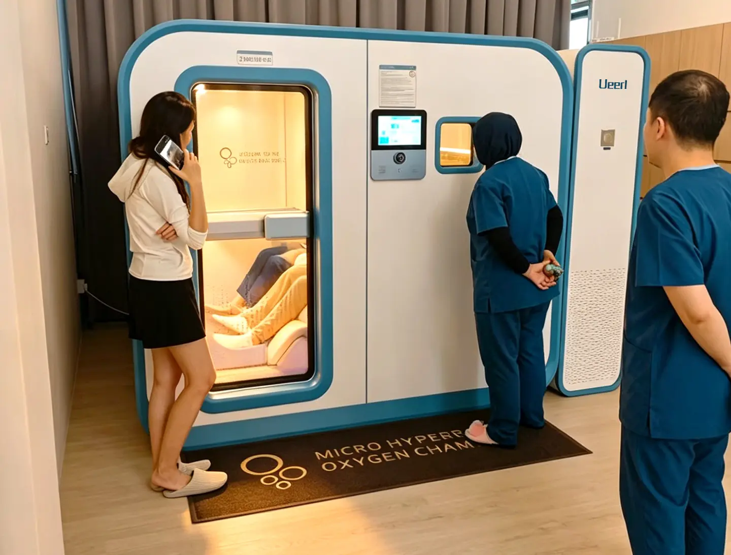 Ueerl hyperbaric oxygen chamber in a private clinic wellness space