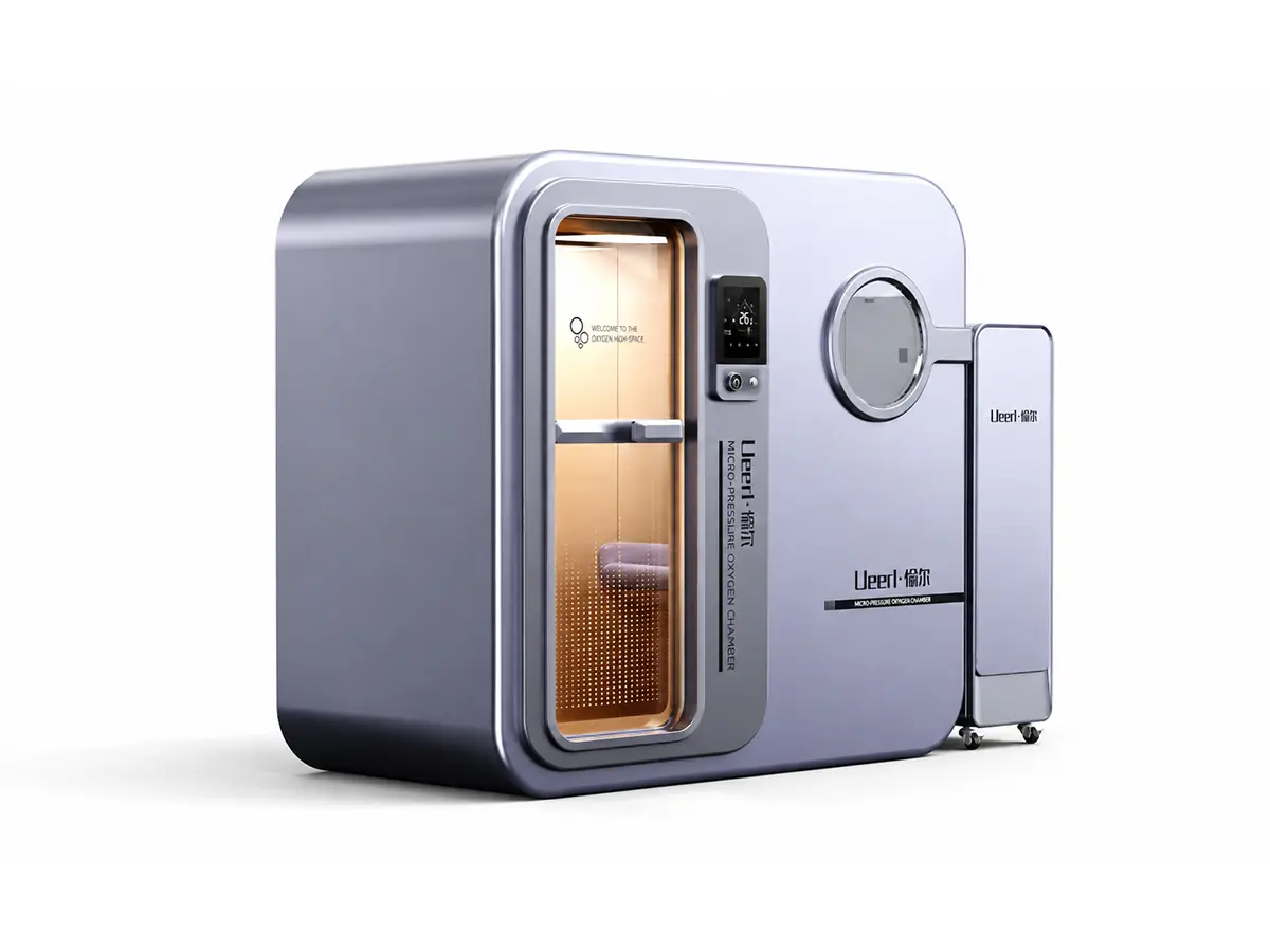 Ueerl U3 Titanium Gold Flagship Edition modular room-style hyperbaric oxygen chamber for luxury wellness spaces