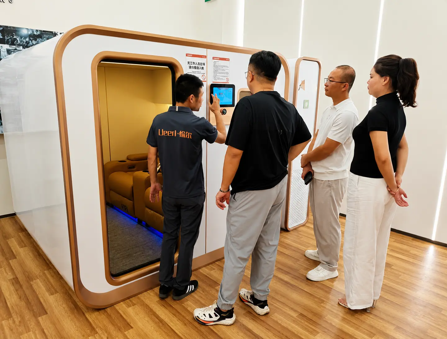 Ueerl hyperbaric oxygen chamber installed in a modern fitness and recovery center