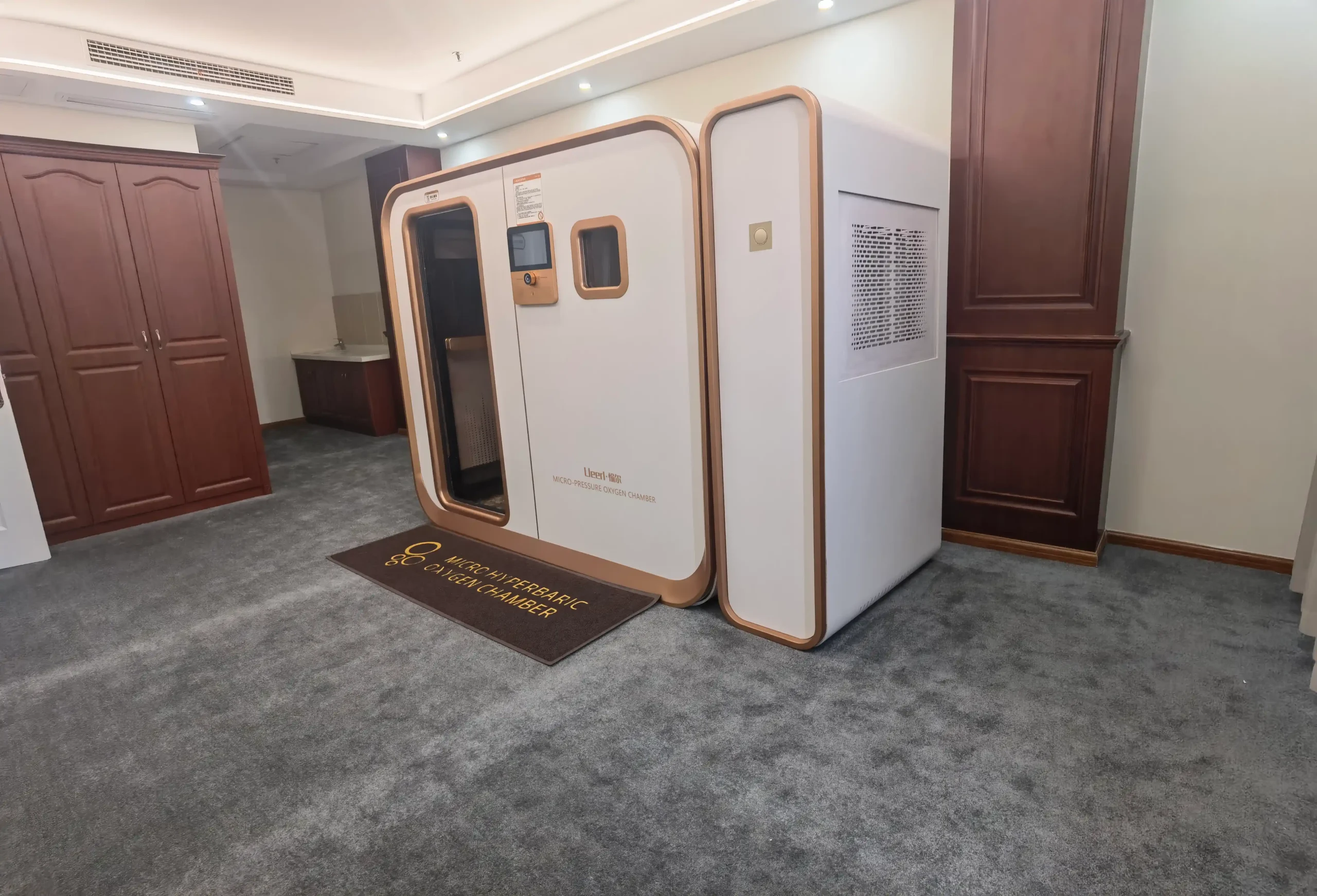 Completed Ueerl room-style hyperbaric oxygen chamber installation