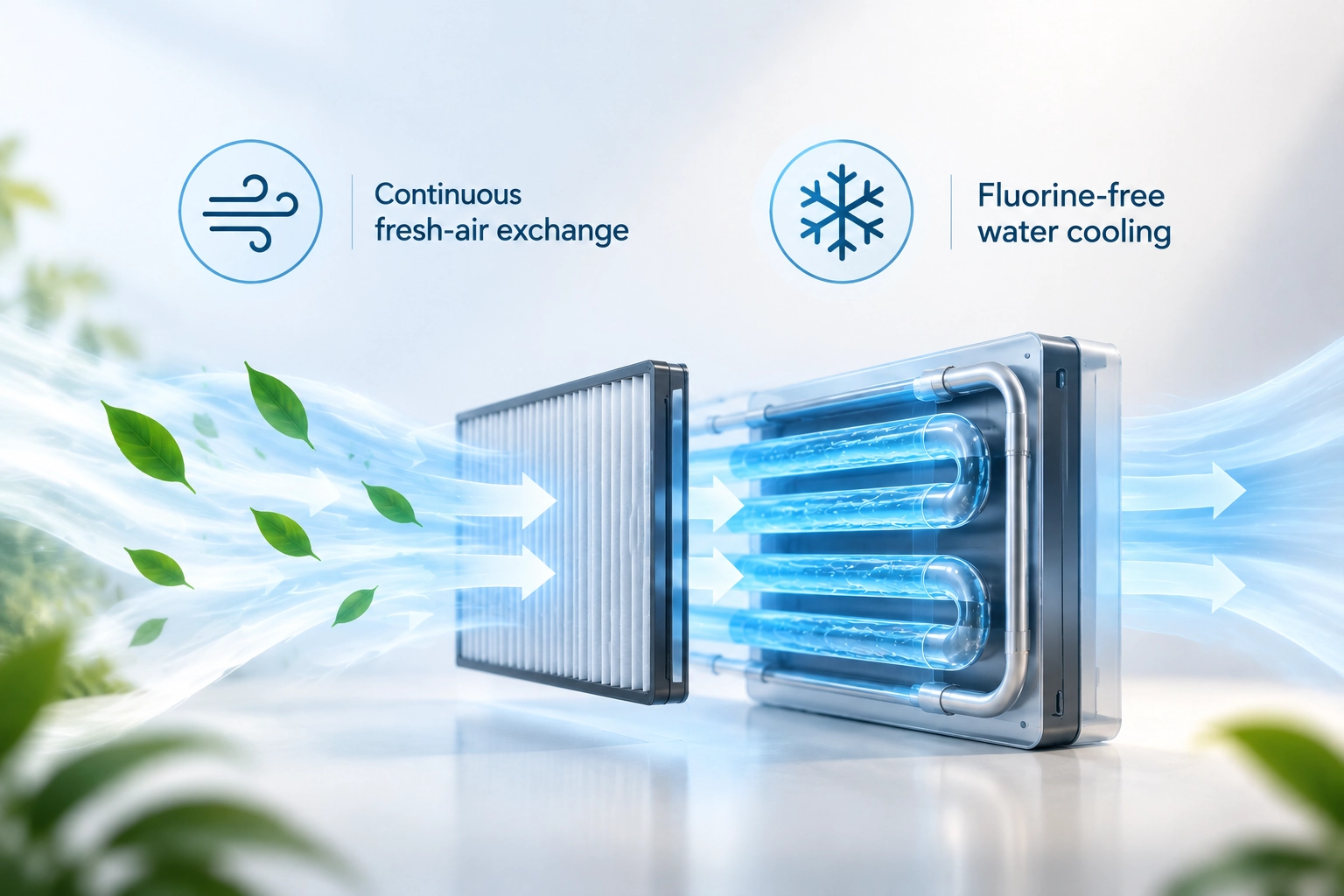 Ueerl C2 fresh-air exchange and water-cooling system