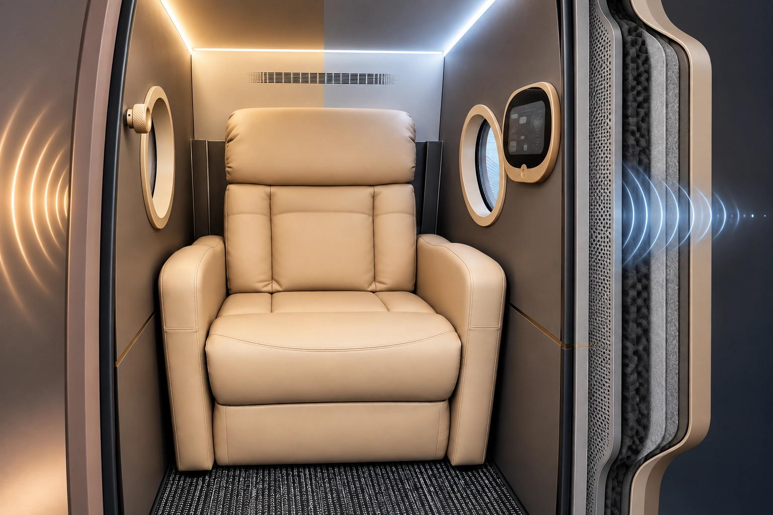 Ueerl C2 seated interior and ambient cabin environment
