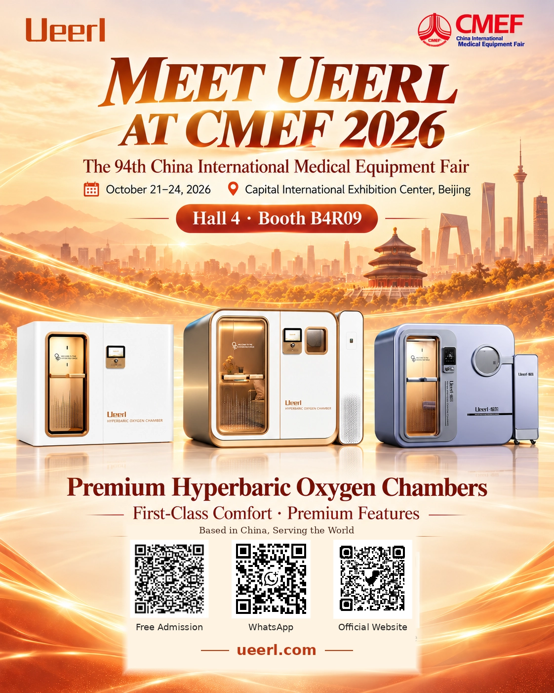 Meet Ueerl at CMEF 2026 Premium Hyperbaric Oxygen Chambers