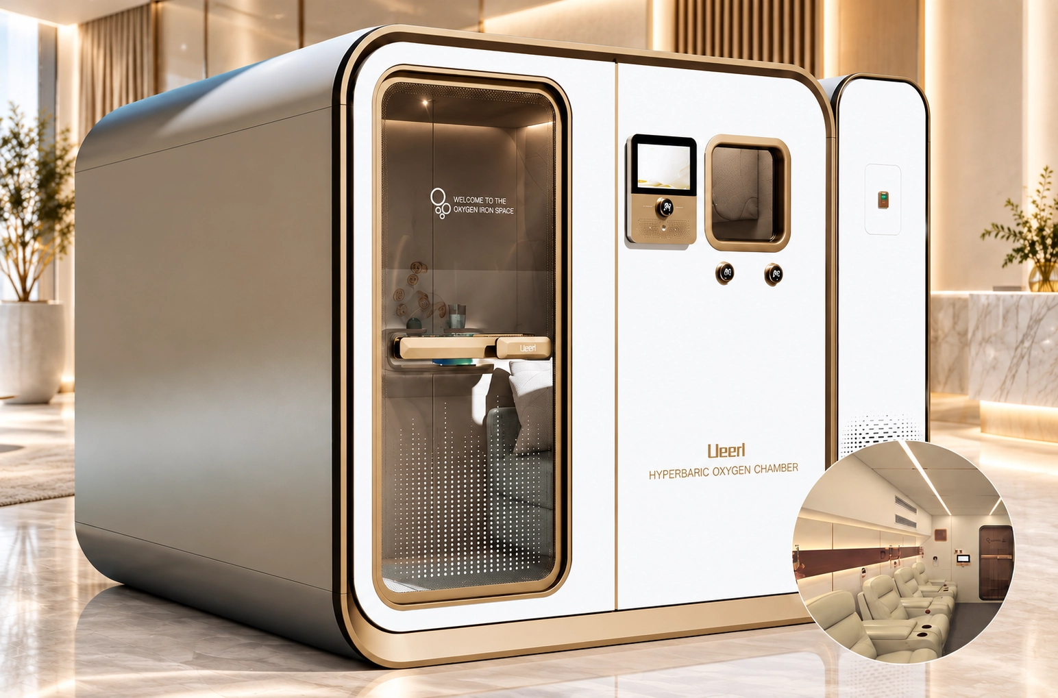 V8 four-person commercial hyperbaric oxygen chamber